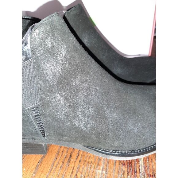 New 9.5W Vaneli Haydee Black Silver Rory Suede Ankle Boots - Picture 10 of 11